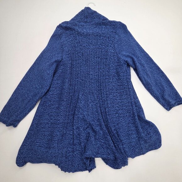 Notations Women's  Knit Cardigan Sweater Open Front Duster Length Blue Size 3X - Picture 5 of 8